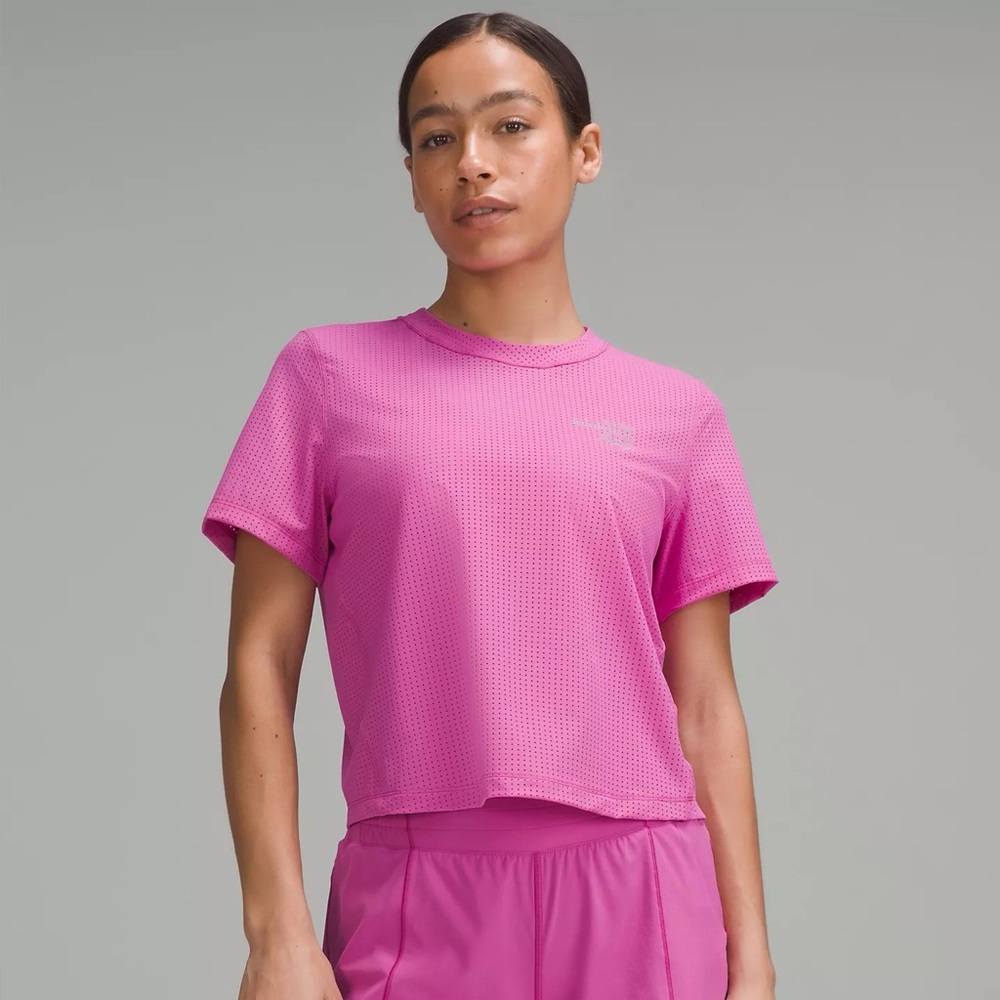 Lululemon Pow Pink Breathable Running Short Sleeve Tee